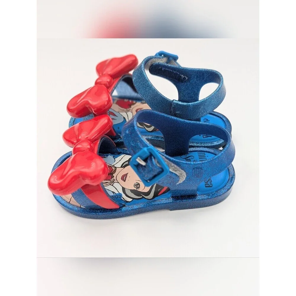 Mini Melissa Disney Snow White Sandals w/Red Bow Accent - Size 5